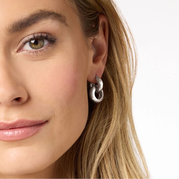 Julie Vos Catalina 2-in-1 Silver Hoop Earrings - Picture 6 of 7